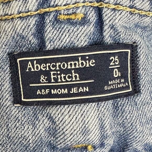Abercrombie Fitch Bareback Jeans Womens 25 Front Yoke Light Wash Raw Uneven Hem* - Picture 14 of 16